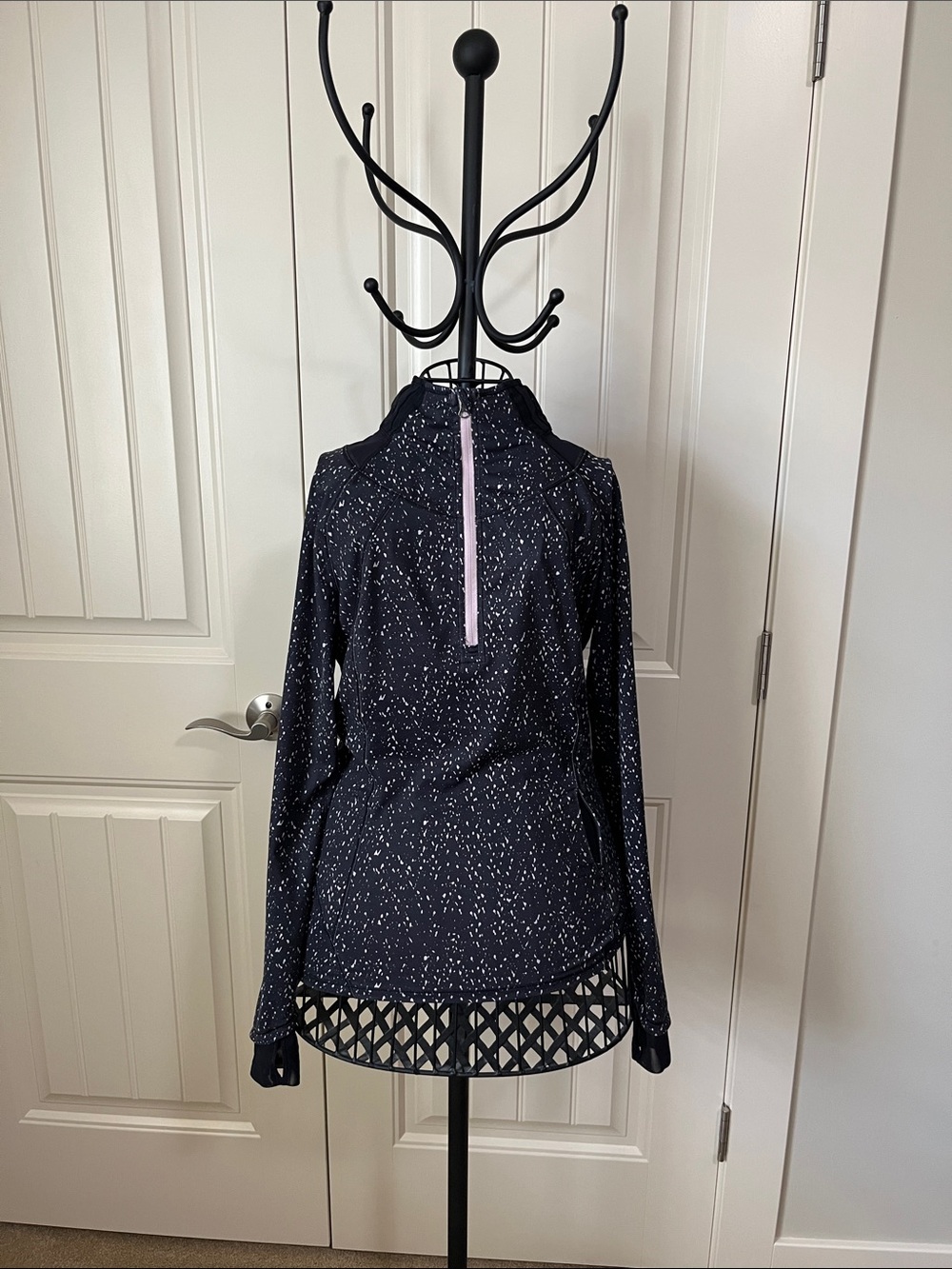 lululemon athletica Black Speckled Half-Zip Pullover with Pink Zip